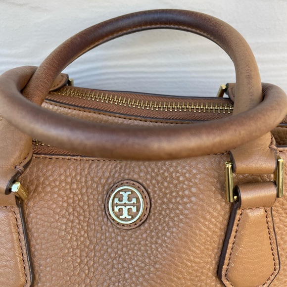 Tory Burch Brown Leather Robinson Double Zip Dome Satchel - Picture 3 of 16